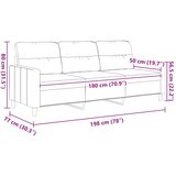  Trosjed od tkanine tamnosivi 180 cm | shoptok.hr