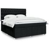vidaXL Krevet s oprugama i madracem crni 180x200 cm od tkanine | shoptok.hr