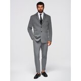 Ombre Men's knitted jacket with a fitted cut - graphite | Shoptok.si