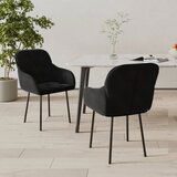 Maison Chic Jedilni stoli - Vzorci stoli 2 kosa črn žamet A227, (22031831) | Shoptok.si