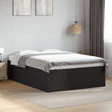 Maison Chic Posteljni okvir - Dvoposteljna postelja - Zakonska postelja črn 120x190 cm inženirski les-J13686, (21762110) | Shoptok.si