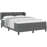 vidaXL Box Spring Krevet s Madracem - Tamno Siva, 140x190 cm, Tkanina Cijene