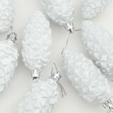  Božićna kuglica s četinicom 40 pcs Bijelo Plastika | shoptok.hr