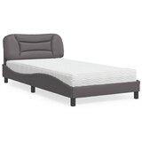 vidaXL Krevet s madracem sivi 100 x 200 cm od umjetne kože Cijene
