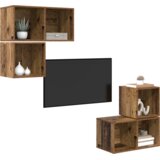 vidaXL Set TV omar 4 pcs Stari les 37 x 37 x 72 cm Konstruiran les | Shoptok.si
