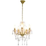  Luster s kristalnim perlama zlatni okrugli 5 x E14 | shoptok.hr