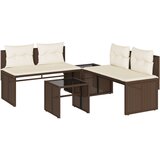  4-dijelni set vrtnih sofa od poliratana s jastucima smeđi | shoptok.hr