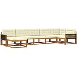 vidaXL Zunanja garnitura za sedenje z blazino 7 pcs Naravna in smetana, (5000280091) | Shoptok.si
