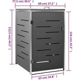 Enojna lopa za smetnjak 69x77,5x115 cm nerjaveče jeklo, (20753619) | Shoptok.si