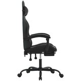  Okretna igraća stolica s osloncem za noge crna od umjetne kože | shoptok.hr