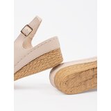GOODIN Light beige low wedge sandals | Shoptok.si
