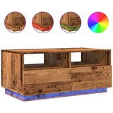 vidaXL Stolić za kavu s LED svjetlima boja starog drva 90x49x40 cm | shoptok.hr