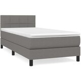  Box spring postelja z vzmetnico temno siva 80x200 cm blago, (20930187) | Shoptok.si