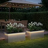  Vrtna posuda za sadnju s LED svjetlom 2 kom. Srebrna - Nehrđajući čelik 30 x 60 x 30 cm 2 Cijene