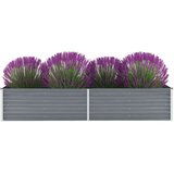 vidaXL Visoka greda iz pocinkanega jekla 240x80x45 cm sive barve | Shoptok.si