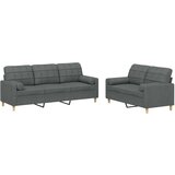  2-dijelni set sofa s jastucima tamnosivi od tkanine | shoptok.hr