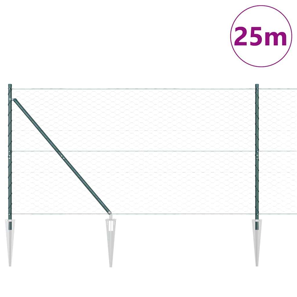  Stup za ogradu Zelena 25 x 1 2 m (mreža 50 mm) Čelik | shoptok.hr