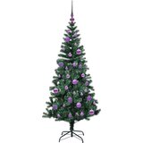 vidaXL Umjetna preddekorirana božićna jelka Zelena 150cm PVC in kovina | Shoptok.si