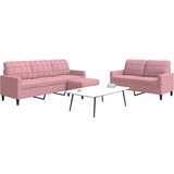 vidaXL 3-dijelni set sofa s jastucima ružičasti baršunasti Cijene