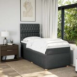  Krevet s oprugama i madracem tamnosivi 90 x 190 cm od tkanine | shoptok.hr