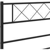 Metalni okvir za krevet s uzglavljem crni 150x200 cm | shoptok.hr