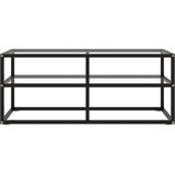 TV ormarić crni s kaljenim staklom 100 x 40 x 40 cm | shoptok.hr