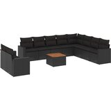  11-dijelni set vrtnih sofa od poliratana s jastucima crni | shoptok.hr