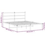  Metalni okvir za krevet s uzglavljem crni 160x200 cm | shoptok.hr