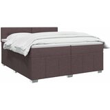  Boxspring krevet s madracem Tamno smeđa 200 x 200 cm Tkanina | shoptok.hr