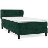 Box spring krevet s madracem tamnozeleni 90x200 cm baršunasti | shoptok.hr