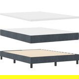 vidaXL Box Spring Postelja z Mattresom Temno Siva 140x190 cm Žamet, (22050269) | Shoptok.si