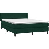 Box boxspring postelja z vzmetnico, žamet, temno zelena, 160×220 cm | Shoptok.si