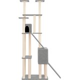  Penjalica za mačke sa stupovima za grebanje svjetlosiva 190 cm | shoptok.hr