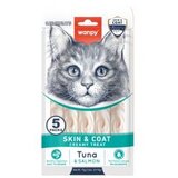 WANPY cat Creamy Lickable Treats for Cats Skin&Coat - Tuna & Salmon 5x14g