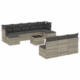 vidaXL 11-dijelni set vrtnih sofa poliratan s jastucima svijetlosivi | shoptok.hr