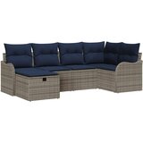 vidaXL Vrtna sedežna garnitura z blazino 6 pcs Siva in mornarsko modra, (5000063423) | Shoptok.si