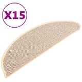  Prostirke za stepenice 15 kom 56x17x3 cm Bijele i smeđe poluokrugle | shoptok.hr