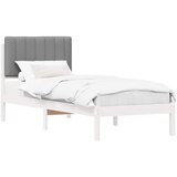  Krevetni okvir s tapiciranim uzglavljem Svijetlo siva Svjetlosiva 195.5 x 80.5 x 84.5 cm | Shoptok.si