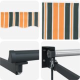 vidaXL ročna retraktibilna tenda zelena in rumena 500x300 cm, zamenjava tenda za okvir 5x3 m zelena in rumena | Shoptok.si