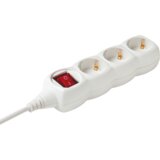 Home Produžni kabel, 3 utičnice, prekidač, 1.5mm², 5 met, bijeli - NV 3K-5/WH/1,5 | shoptok.hr