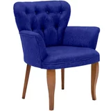 HANAH HOME Paris Walnut Wooden - Dark Blue fotelj, (20866198)