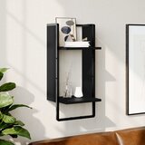 Maison Chic Stenska polica - Viseča Polica s prečko črna 30x25x65 cm, (21793838) | Shoptok.si