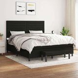 vidaXL Box spring postelja z vzmetnico črna 160x200 cm blago | Shoptok.si