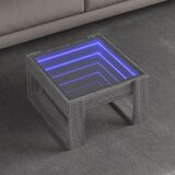 vidaXL Klubska mizica z neskončnimi LED siva sonoma 50x53x30 cm Cene