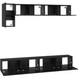 vidaXL Set TV komoda s policom Ostalo s pohranom s vratima 5 pcs Crni hrast 100 x 30 x 30 cm | shoptok.hr