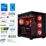 MEGA Računalnik MT S5 i7-12700K/RTX5070/32GB/1TB-4.0/750W/Brez OS/črna RGB + Estetski napajalni kabli [Rdeča / Črna), (5000130908) u