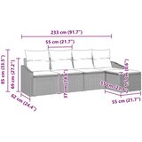 vidaXL Vrtni Kavč Set Set 5 Rjav Ratan Zunanji Modularni Kavč | Shoptok.si