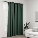 vidaXL Zavjesa za zamračivanje s kukama zelena 290 x 245 cm Cijene