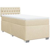  Okvir kreveta s oprugama i madrac krem 80x200 cm od tkanine | shoptok.hr