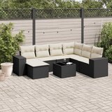  8-dijelni set vrtnih sofa od poliratana s jastucima crni | shoptok.hr